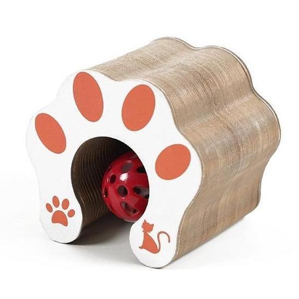 One-piece Cat Scratching Post, Accordion-style Folding Design, Wood Grain, Anti-scratch, Wear-resistant, Interactive Cat