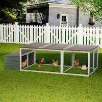 20.93ft Large Wooden Chicken Coop Outdoor Hen House With Nesting Box Weatherproof Asphalt Roof Walk In Poultry Cage With
