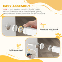 30"-41" Extra Wide Walk Through Dog Gate w/ Cat Door, 3-Inch & 5.5-Inch Extension Kits, 30" High