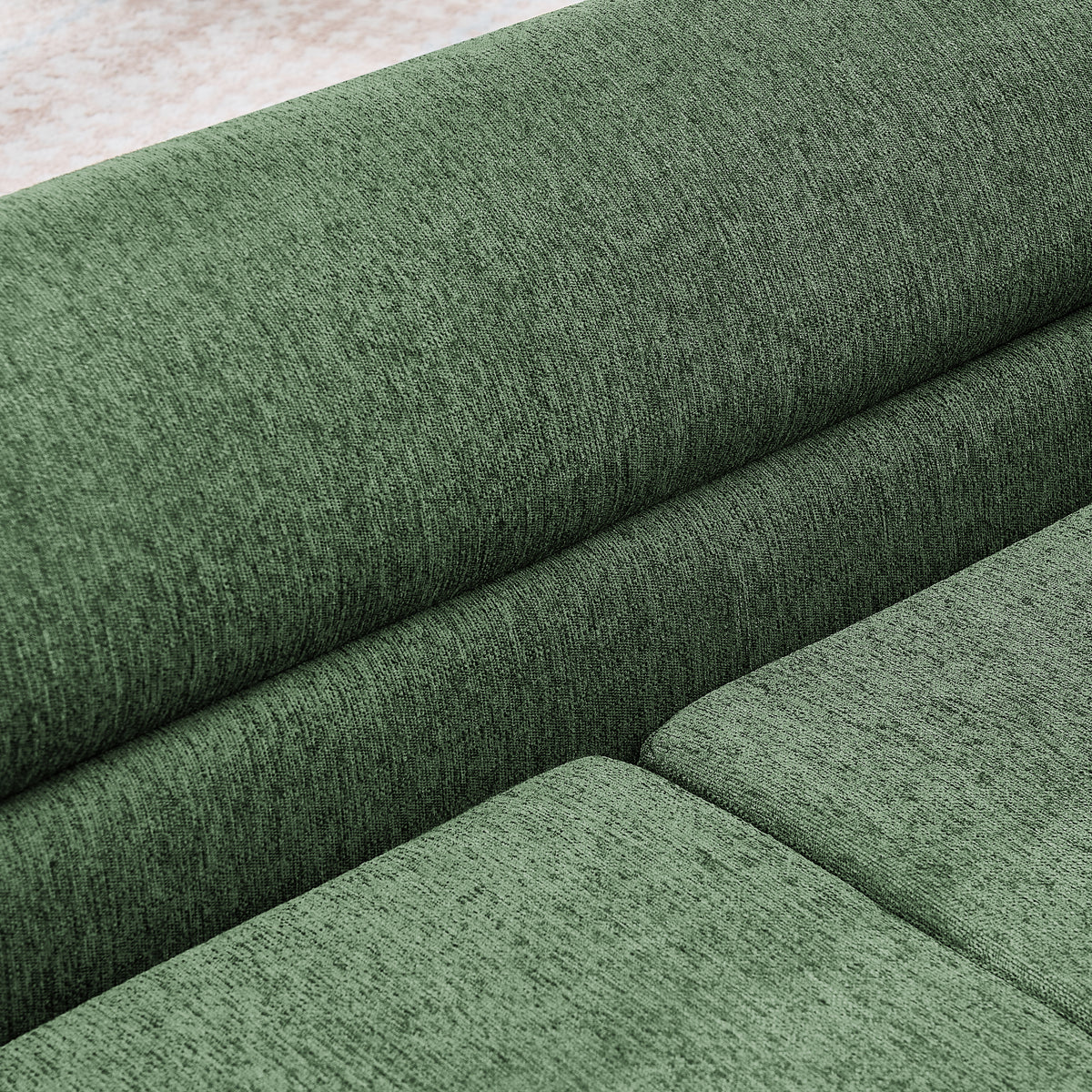 Oversized Pet Sofa, Curved Armrest Rectangular Dog Sofa, Linen Fabric Comfort Pet Couch for Large & Oversized Dogs-Olive
