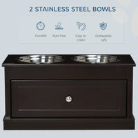 Large Elevated Dog Bowls with Storage Drawer Containing 11L Capacity, Raised Dog Bowl Stand Pet Food Bowl Dog Feeding St