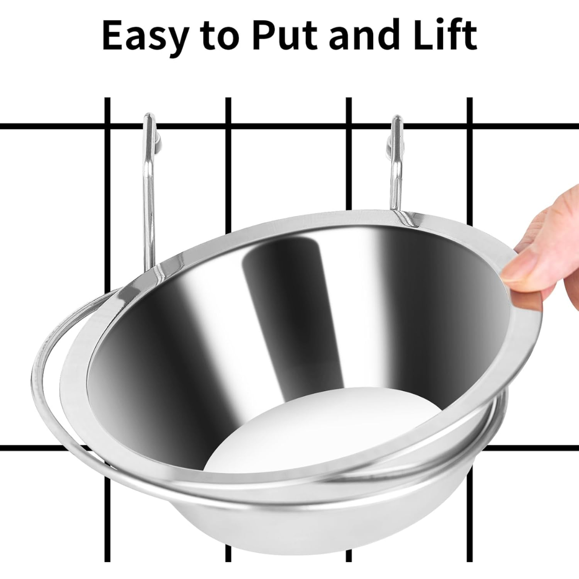 2PCS 8oz Stainless Steel Hanging Kennel Water Bowls