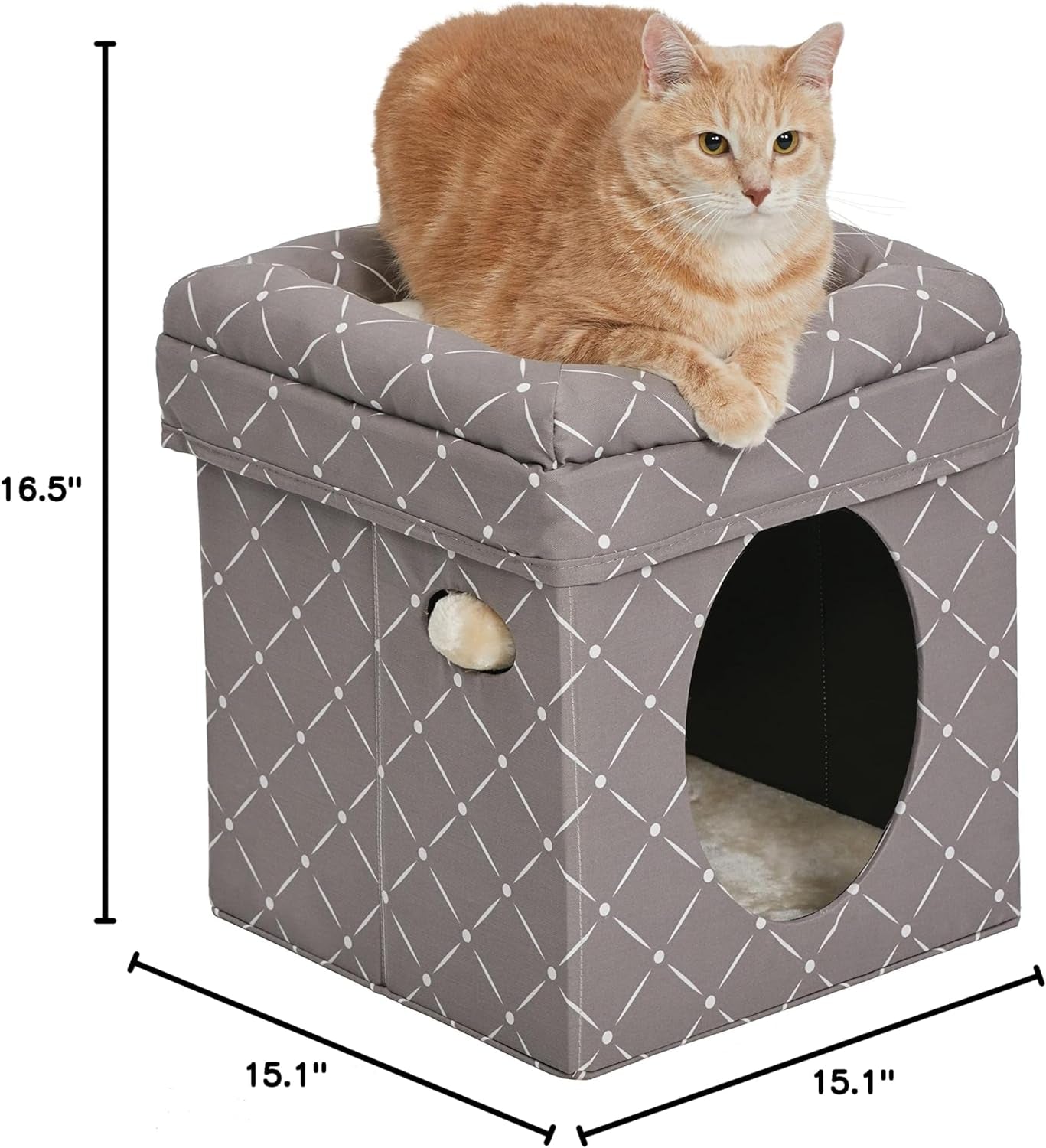 Cat Hous in Fashionable Mushroom Diamond Print - BIG FRENCHIES