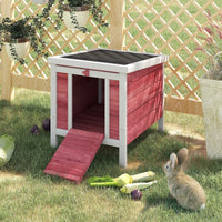 Small Rabbit Hutch Bunny Cage Guinea Pig Cage Duck House Dog House With Openable & Waterproof Roof