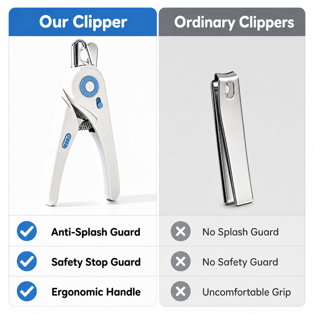 Pet Nail Clippers For Cats & Dogs, Professional Upgraded Pet Nail Trimmer With Safety Guard, Non-Slip Handle, Pet Groomi