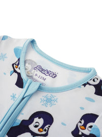 PoshTOT Snowman Penguin Bamboo Baby Convertible Zippy Romper