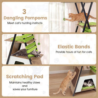 73" Multi-Level Cat Tree with Condo & Perch, Multi-Cat Climbing Tower with Scratching Pad & Interactive Toys