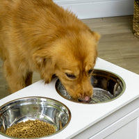 Large Elevated Dog Bowls with Storage Drawer Containing 11L Capacity, Raised Dog Bowl Stand Pet Food Bowl Dog Feeding St