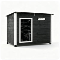 42.5" x 27" x 33.5" Outdoor Dog House with Sloped Asphalt Roof, Elevated Floor & Openable Roof Weatherproof Pet Kennel w