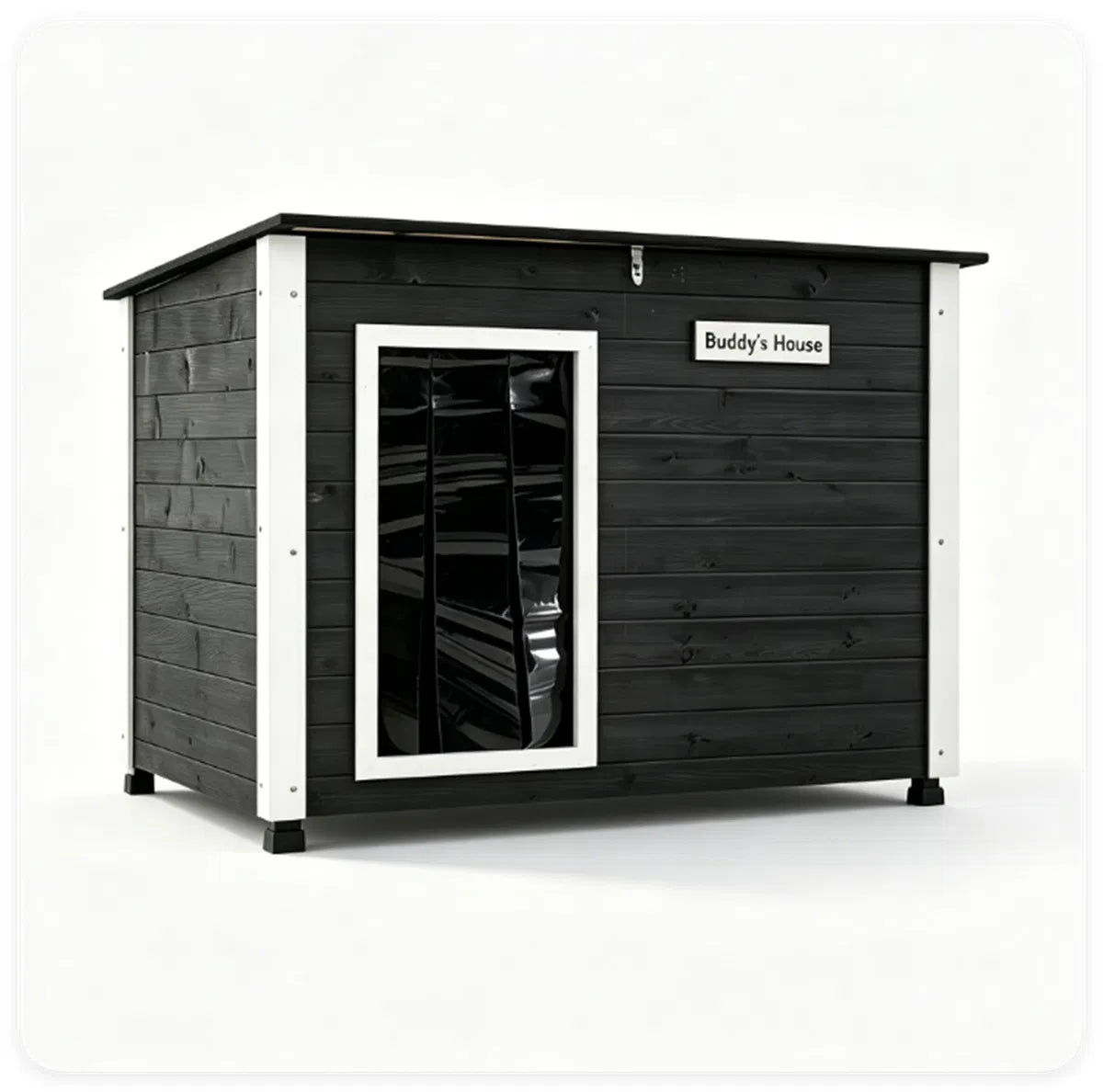 42.5" x 27" x 33.5" Outdoor Dog House with Sloped Asphalt Roof, Elevated Floor & Openable Roof Weatherproof Pet Kennel w