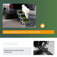 Foldable Dog Ramp For Cars, SUVs, Trucks, Portable Pet Dog Stairs For Large Dogs With Non-Slip Surface & Reinforced Desi