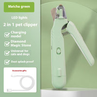 2 In 1 Pet Nail Clippers With Led Light Dog Cat Special Blood Line Scissors Multifunction Animals Paw Nail Trimmer Pet S