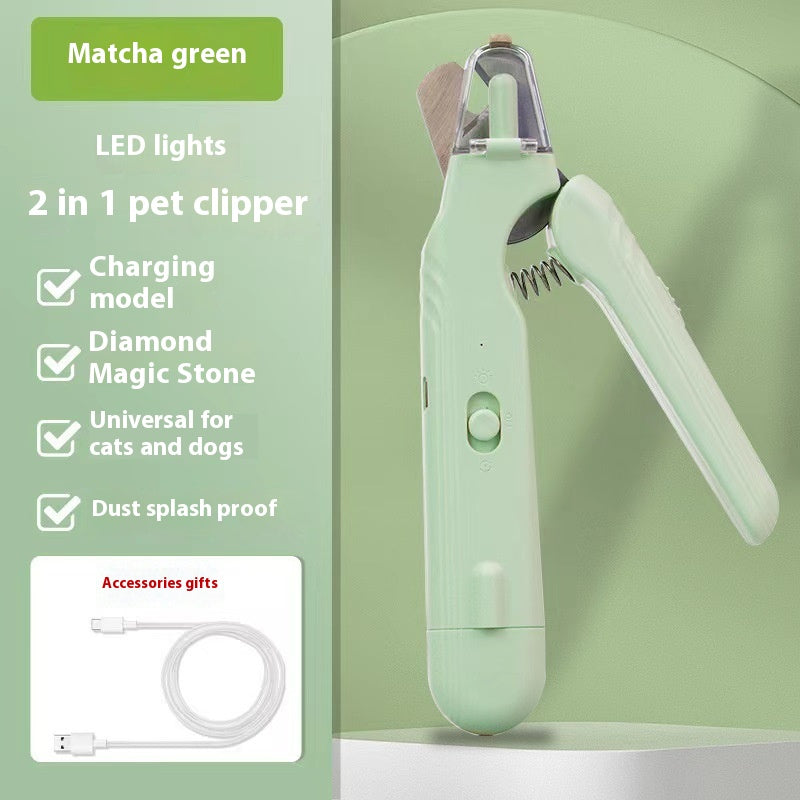 2 In 1 Pet Nail Clippers With Led Light Dog Cat Special Blood Line Scissors Multifunction Animals Paw Nail Trimmer Pet S