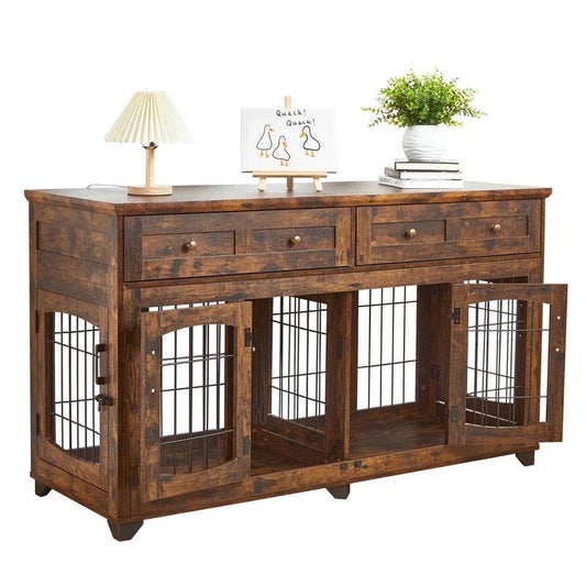 Dog Crate Furniture with Openable Partition - BIG FRENCHIES