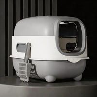 Fully Enclosed Cat Litter Box With UV Sterilization Odor Control, Large 56cm Space For Big Cats, Easy Clean 180 Flip Top