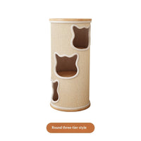 All-in-one Solid Wood Cat Tree Suitable For All Four Seasons