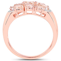1.50 Carat Genuine Morganite .925 Sterling Silver Ring