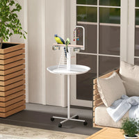 PawHut Bird Stand With Wheels, Perches, Feed Bowls, Round Tray For Parrot