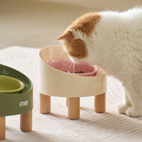 Cat Ceramic Food Basin High Foot Oblique Mouth Neck Protection Bowl Anti-tumble