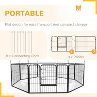 8 Panel Heavy Duty Dog Playpen 23.5" Height for Small Medium Dogs