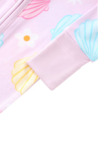 PoshTOT Colorful Seashell Bamboo Baby Convertible Zippy Romper