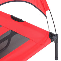 48 In X 36 In Elevated Dog Cot Cooling Pet Bed With UV Protection Canopy Shade, Portable Raised Outdoor Dog Bed, Heavy D