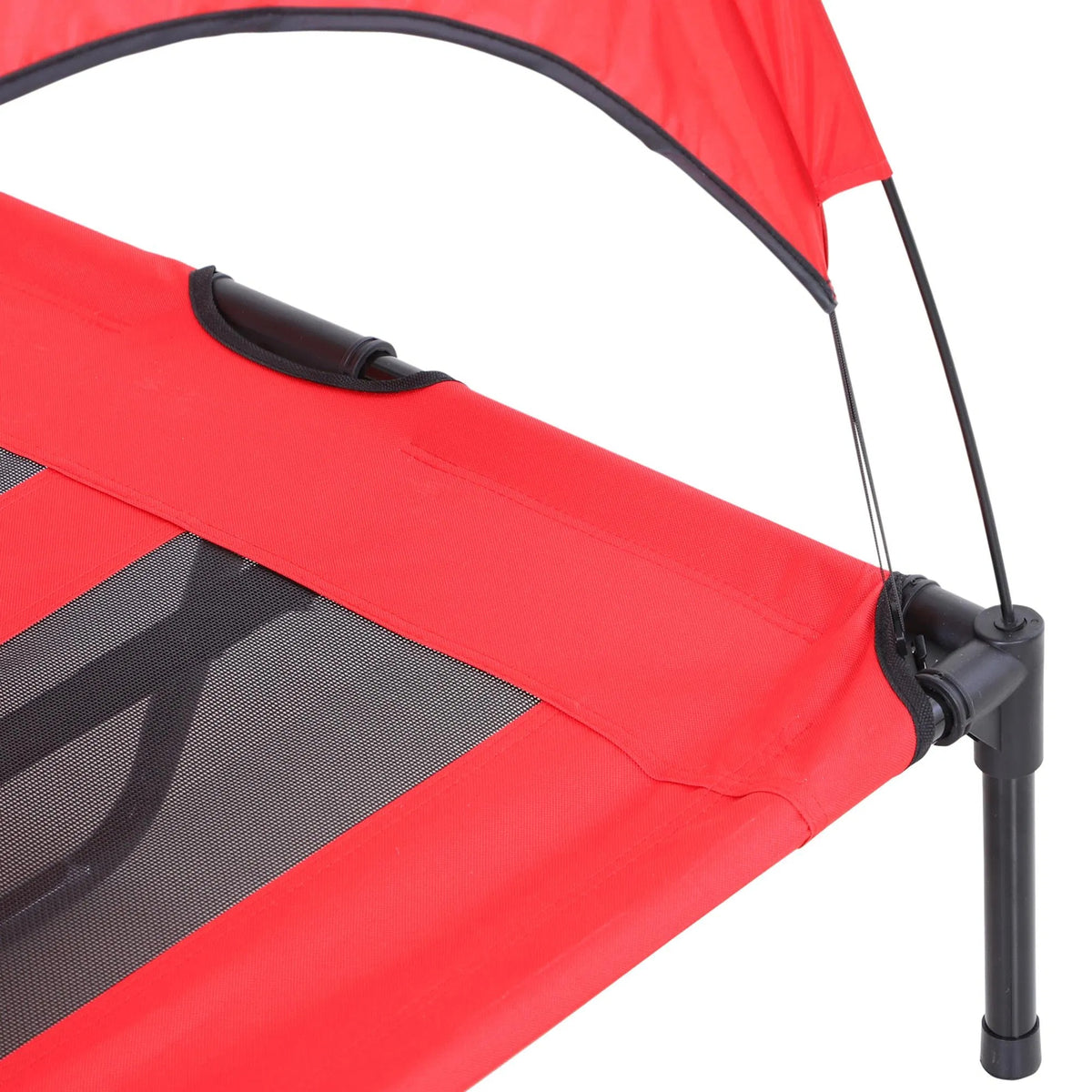48 In X 36 In Elevated Dog Cot Cooling Pet Bed With UV Protection Canopy Shade, Portable Raised Outdoor Dog Bed, Heavy D