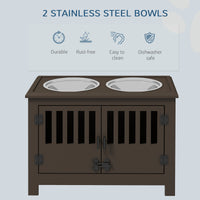Dog Food Storage Cabinet with Bowls & Dog Feeding Station, Espresso