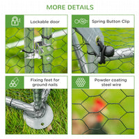 Walk In Chicken Run, Large Galvanized Chicken Coop, Hen Poultry House Cage, Rabbit Hutch Metal Enclosure with Water-Resi