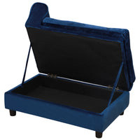 Pet Sofa Bed With Storage, Cushy Couch For Cats And Small Dogs, Soft Foam Couch, Modern Pet Furniture, Blue