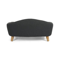 Elevated Dog Bed Frame for Small Dog, Fabric Pet Couch Bed with Rubber Wood Legs and Supportive Foam, Dark Gray, Easy As