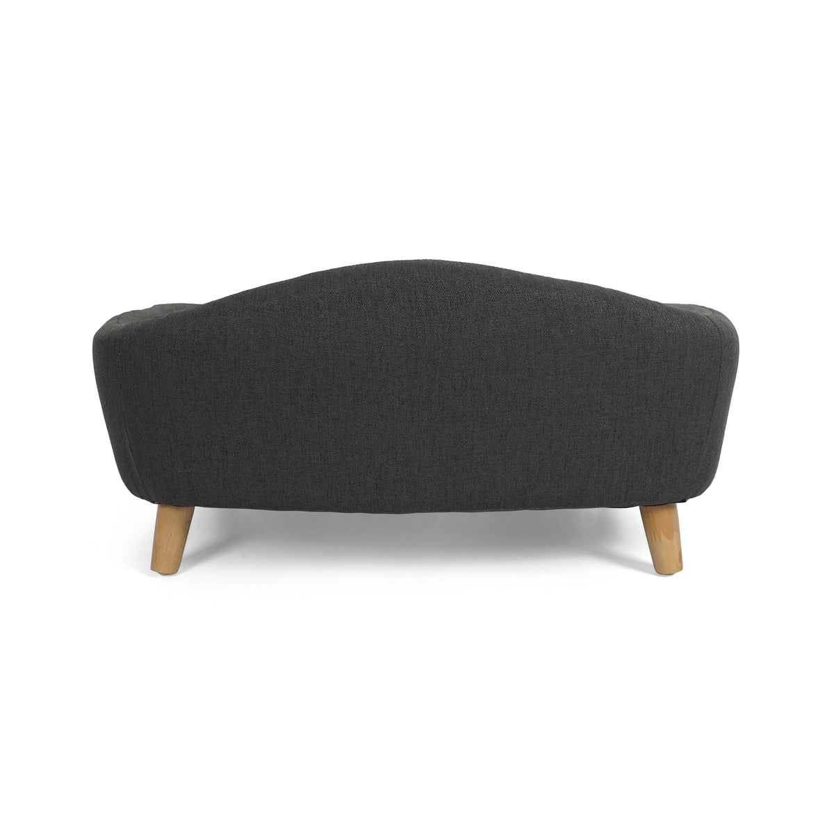 Elevated Dog Bed Frame for Small Dog, Fabric Pet Couch Bed with Rubber Wood Legs and Supportive Foam, Dark Gray, Easy As