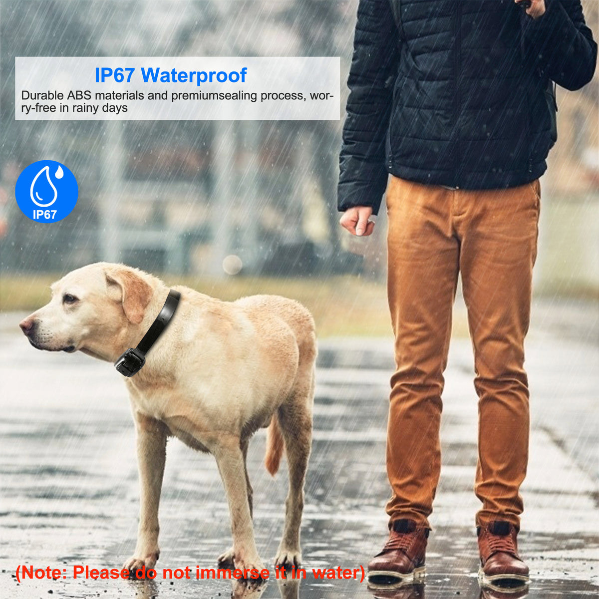 1Pc Dog Training Collar With Remote IP67 Waterproof Pet Trainer 300mAh Rechargeable 875 Yard Remote Control 4 Modes Adju