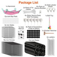 3-Tier Cat Cage Enclosure Indoor Cat Cage Playpen With Hammock Toy Ball Ladder DIY Iron Wire Cat House Kennels Crate For