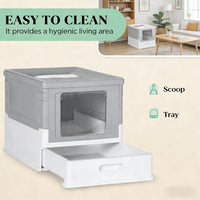 Stainless Steel Enclosed Litter Box for Cats