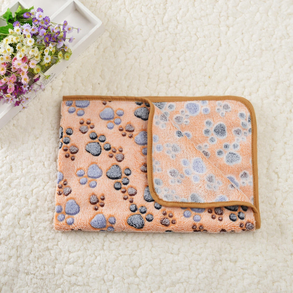 3 Pack Pet Blanket, Soft Plush Paw Print Dog Blanket Washable, Warm Fleece Cat Blanket For Large Medium Dogs, Sofa Couch