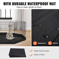 Dog Playpen, 8 Panels Foldable Metal Dog Exercise Pen With Bottom Pad, 24' H Pet Fence Puppy Crate Kennel With Ground St