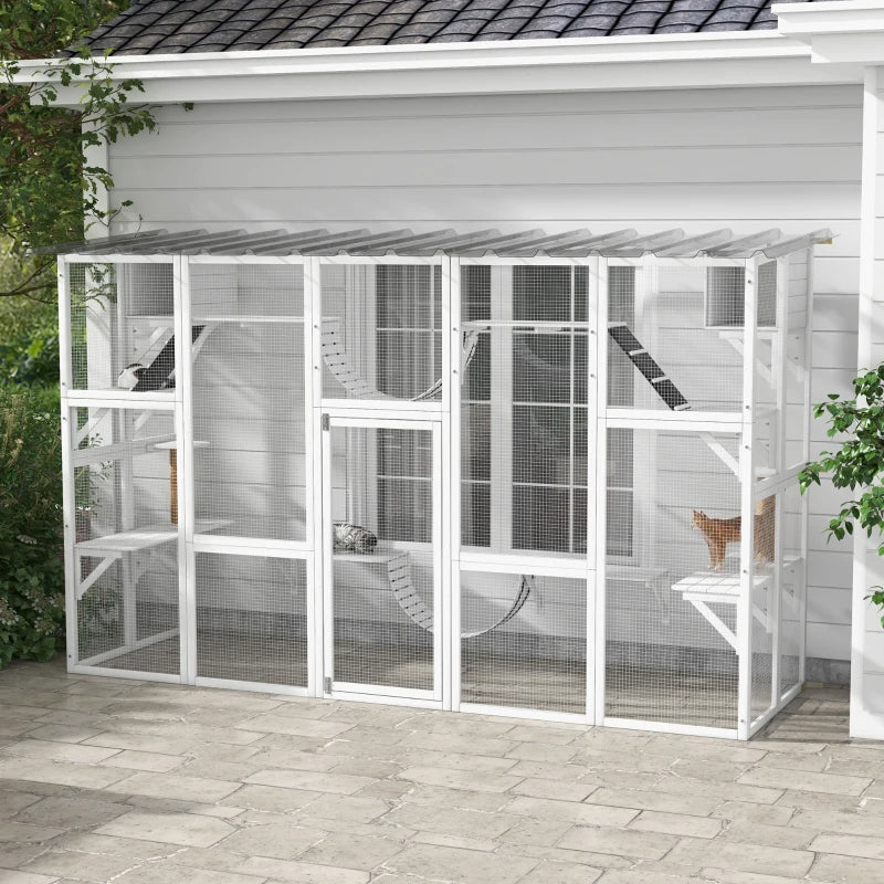Cat Window Box , Large Catio With Shelves & Bridges, Outside Enclosure For Multiple Cats, Multiple Packages Shipped. Ple