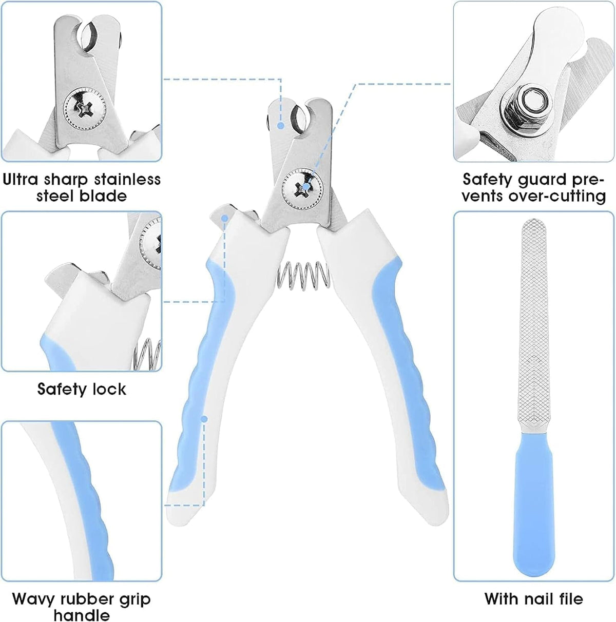 7pcs Pet Grooming Kit, Self-Cleaning Brush Shedding Kit With Nail Clipper, Flea Comb, Shampoo Bath Brush, Finger Toothbr