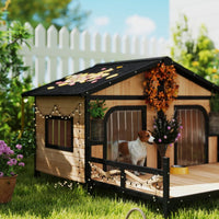Dog House Outdoor, Wooden Dog Kennel Weatherproof With Porch, Openable Roof, Multiple Packages Shipped. Please Pay Atten