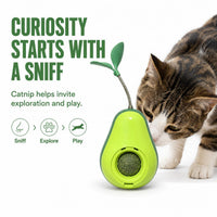 Avocado-Shaped Cat Tumbler Toy Interactive Wobble Toy That Self-Rights Includes Replaceable Feather & Catnip Ball Indoor