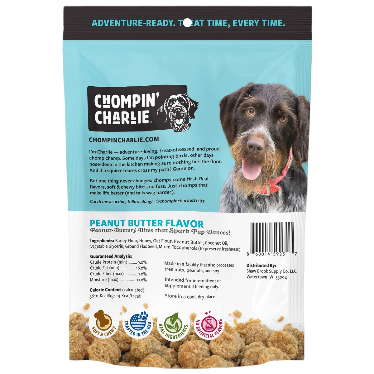 Chompin' Charlie Peanut Butter Soft-Baked Dog Treats, 8 oz, Pack of 10