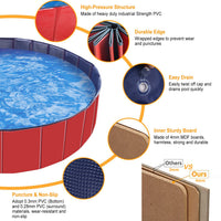 1Pc 160 X 160 X 30cm-63.0 X 63.0 X 11.8inch Foldable Pet Swimming Pool PVC Dog Swim Pool Bathing Tub Playmat Pools