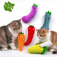 5 Pack Vegetable Catnip Plush Toys, Cute Kicker Chew Toys For Indoor Cats