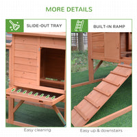 96.5" Chicken Coop Wooden Hen House Poultry Cage Pen Portable with Wheels and Nesting Box, Chicken Cage for Backyard Out