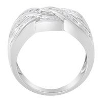 10K White Gold Diamond Bypass Ring (1 Cttw, H-I Color, I1-I2 Clarity) - Size 6-3/4