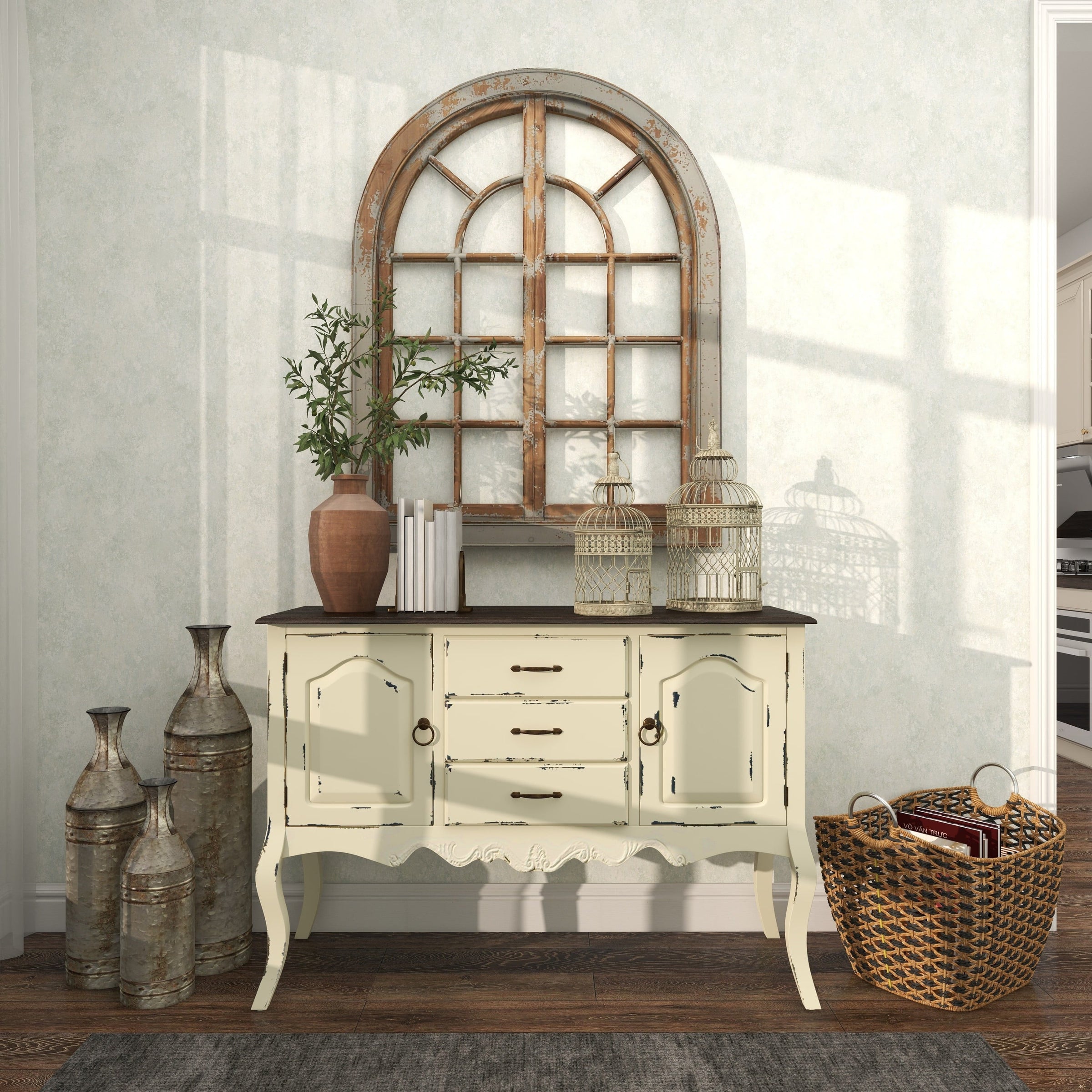 Cream Vintage Metal Birdcage - BIG FRENCHIES