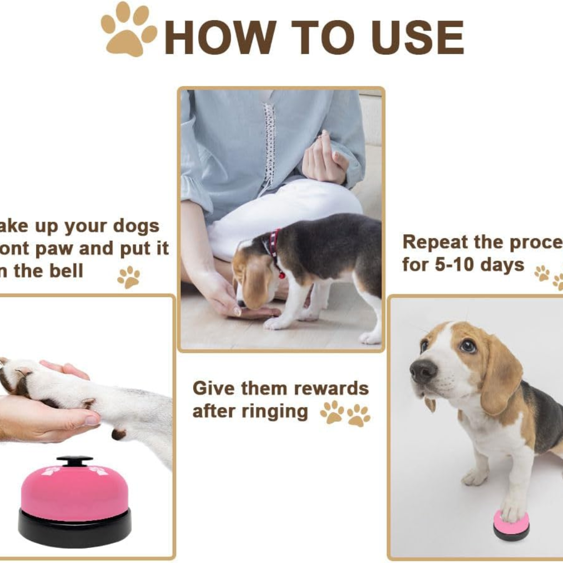 2 Pack Dog Door Bells Dog Doorbell To Go Outside Puppy Train Bell For Dogs To Ring