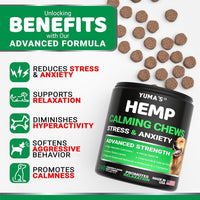 Hemp Calming Chews for Dogs 240 Count Anxiety Relief Melatonin & Chamomile