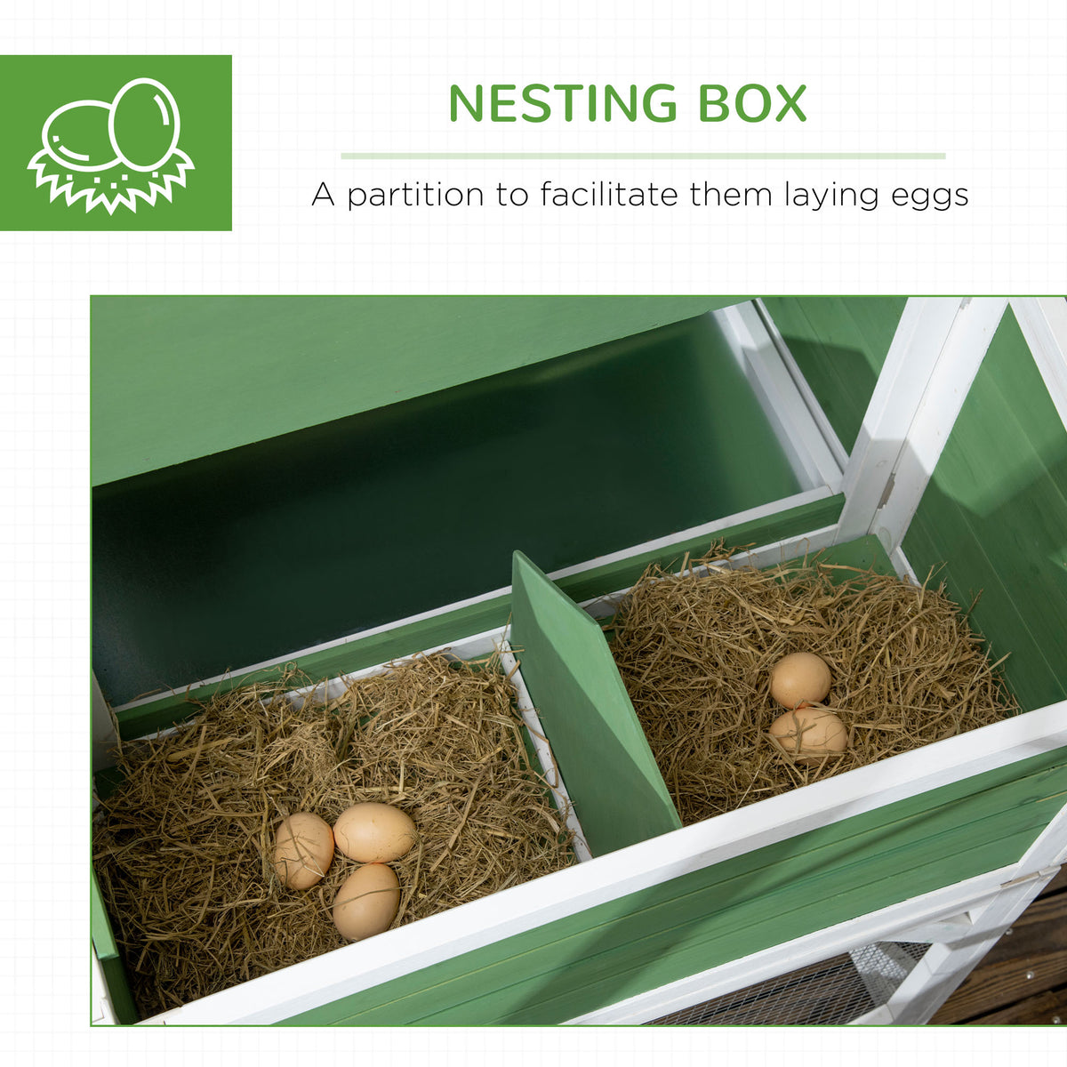 49" Small Chicken Coop Hen House with Garden Space, Chicken House Outdoor Run Cage with Weather Protection, 2-4 Birds, G